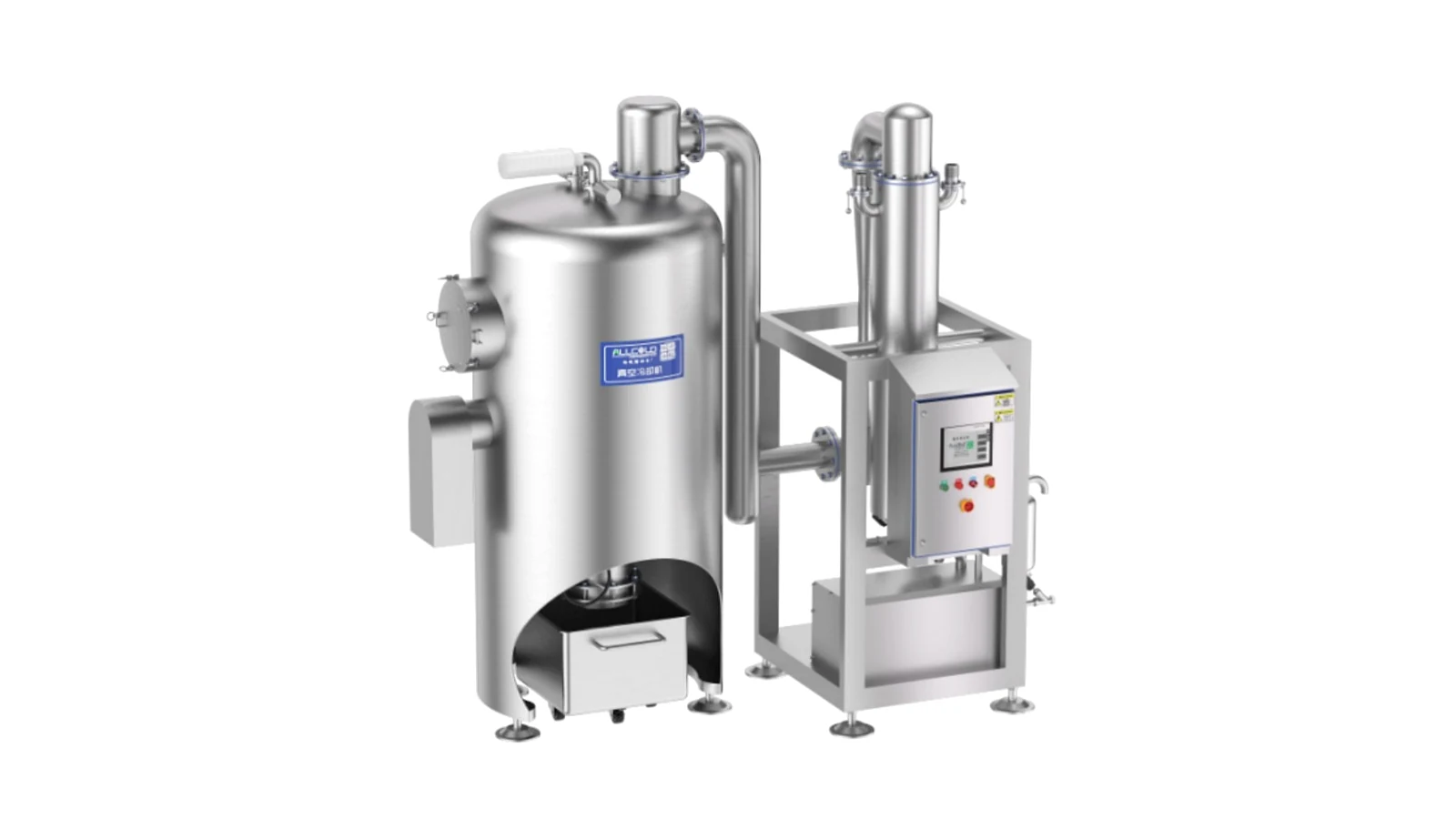 Allcold continuous vacuum cooling system for soups and sauces
