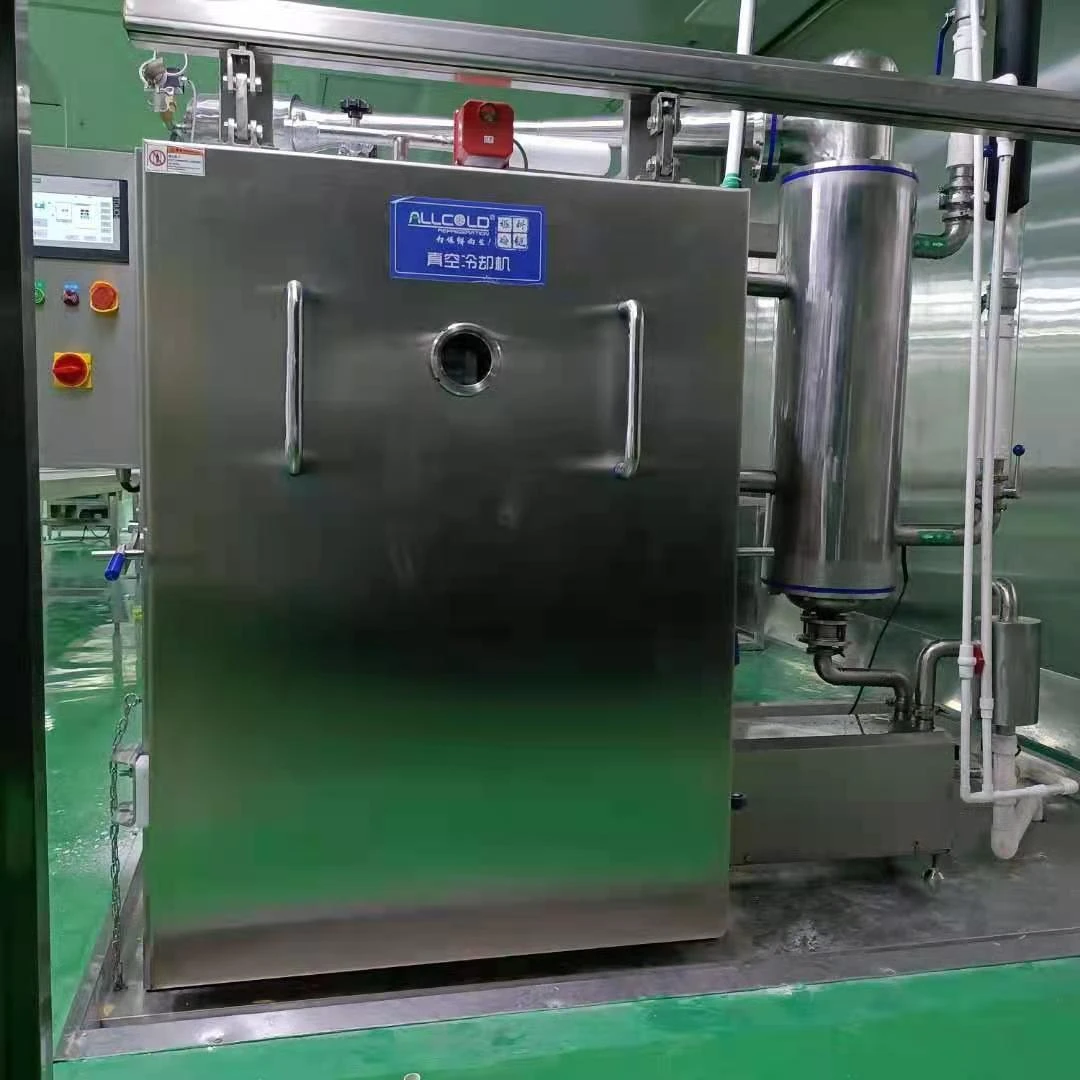 Allcold stainless-steel food vacuum cooler with operator controls and external pipework