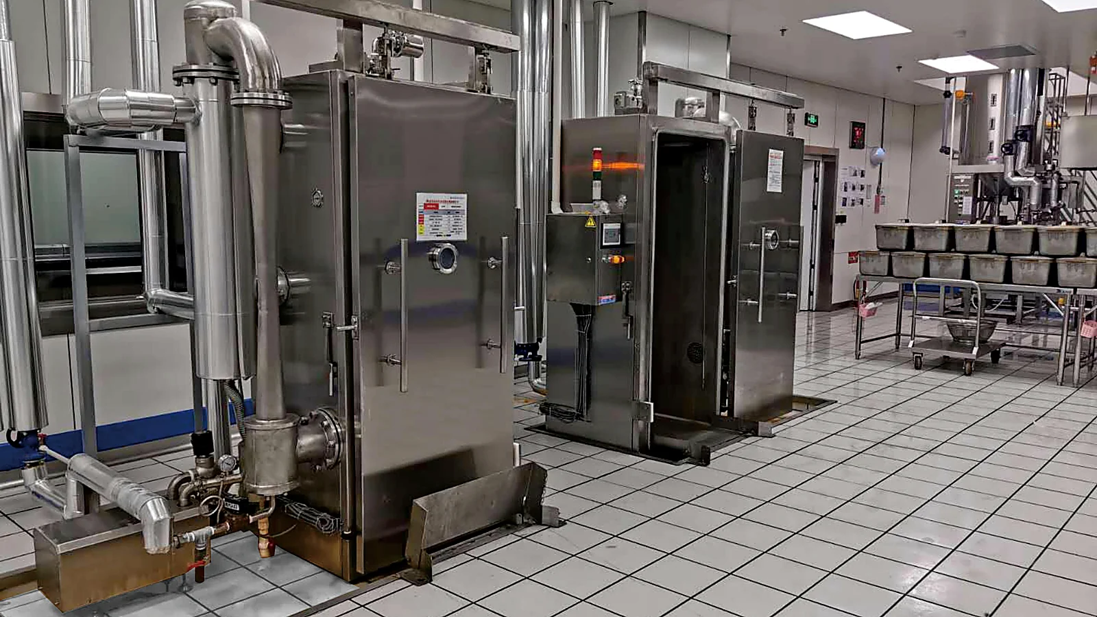 Real Allcold hybrid vacuum cooling systems installed in a food production facility