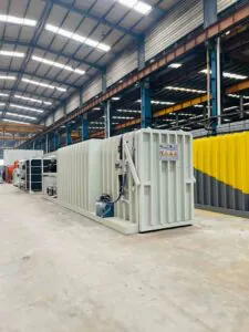 Allcold container-type vacuum cooler for fresh produce in a modern factory workshop