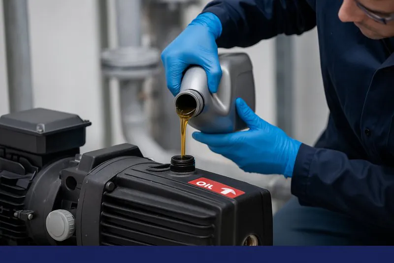 Changing vacuum pump oil