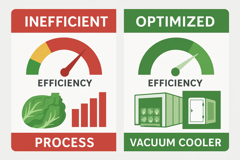 A side-by-side efficiency dashboard showing a 