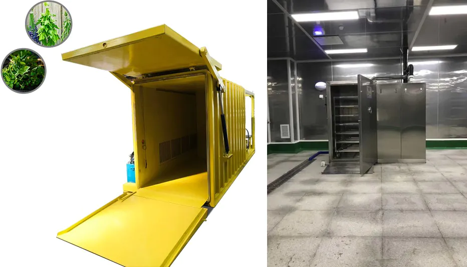 A side-by-side comparison: an operator manually tightening locking lugs on one door, and a sleek hydraulic door sliding open with the push of a button on the other.