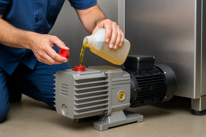 Changing vacuum pump oil