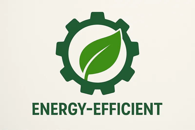 An icon showing a green leaf inside a gear, representing the energy efficiency of ALLCOLD technology.