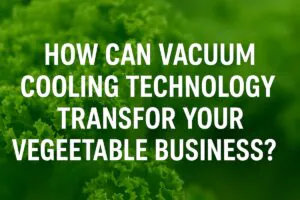 Vacuum cooling machine for fresh lettuce and broccoli, showing how technology keeps vegetables greener and fresher for longer shelf life