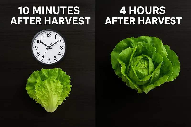 A split-screen image: on the left, a clock shows 