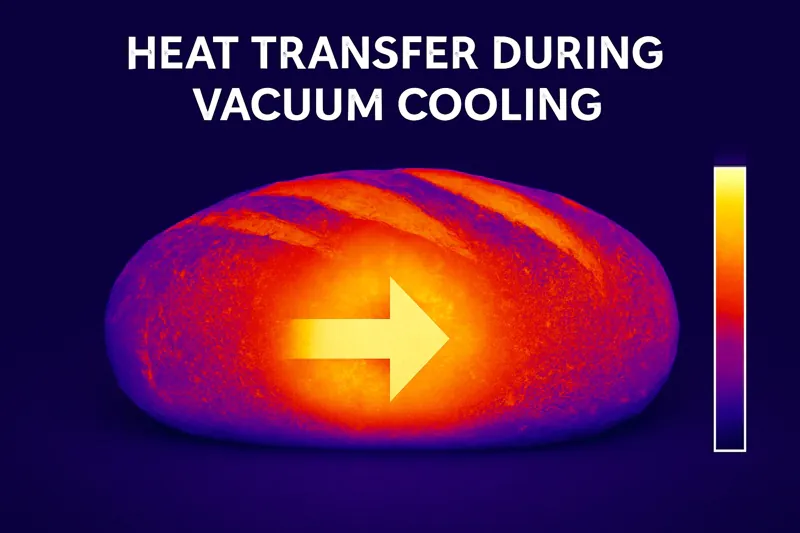 An infrared thermal image of a loaf of bread, showing the heat being pulled from the center as it cools.