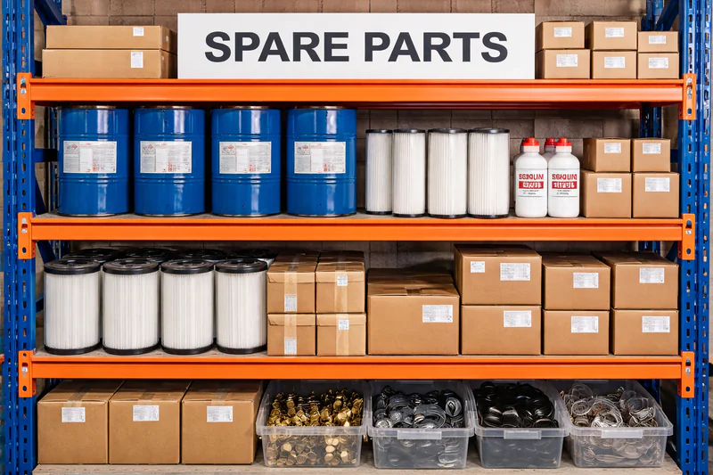 A photo of a shelf in a warehouse labeled 