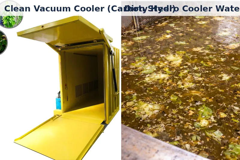 Clean vacuum chamber interior vs dirty hydro cooler water