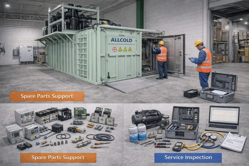 Service inspection and spare parts support for a painted carbon steel vacuum cooler