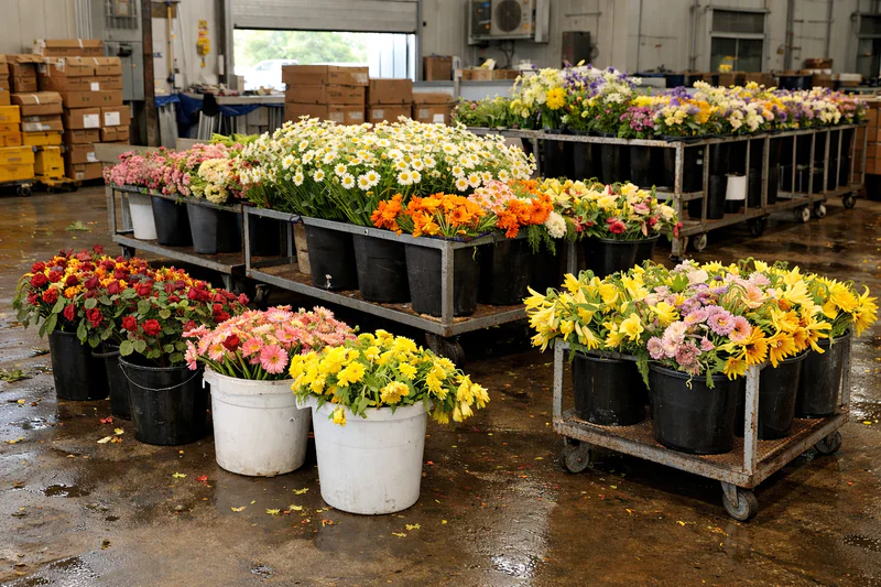 Cut flowers waiting too long before pre-cooling