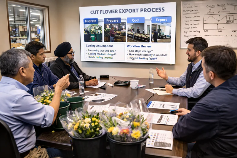 Supplier review for cut flower cooling project