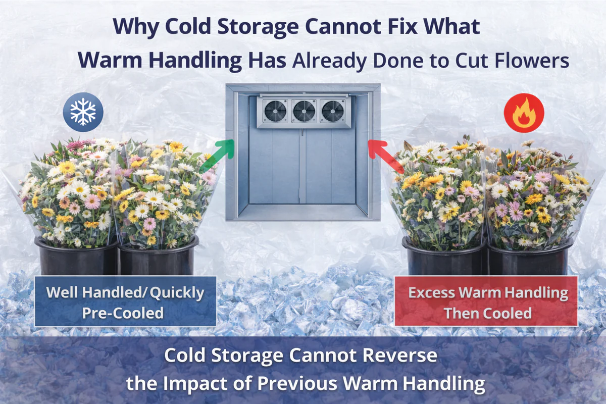 Why Cold Storage Cannot Fix What Warm Handling Has Already Done to Cut Flowers