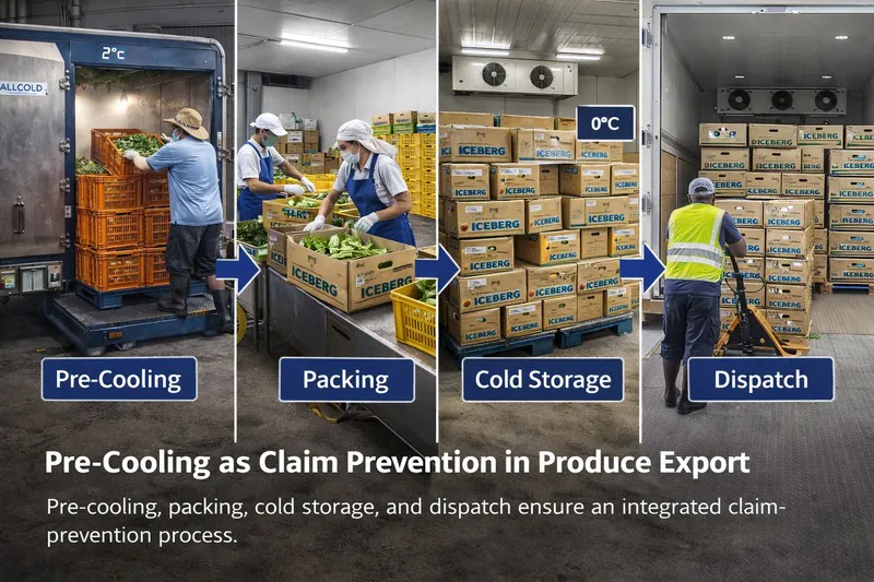Pre-cooling as claim prevention in produce export