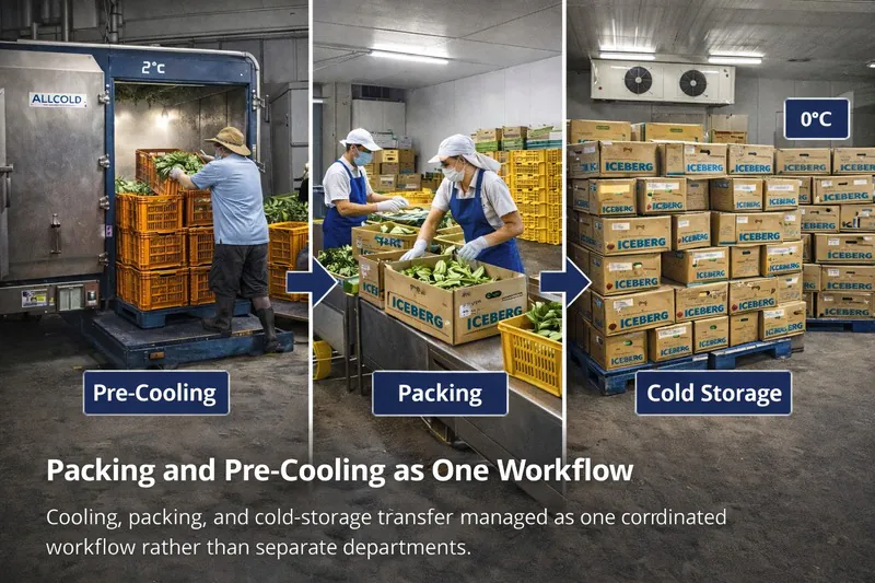 Packing and pre-cooling as one workflow