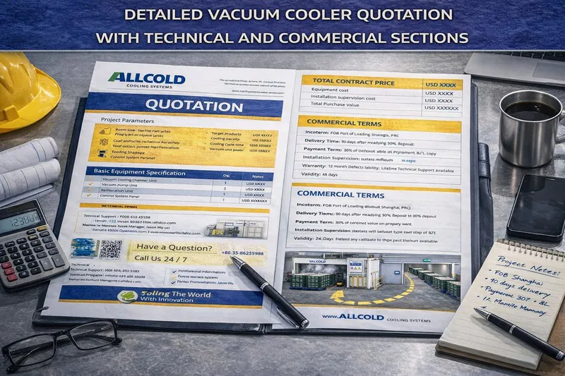 Detailed vacuum cooler quotation with technical and commercial sections