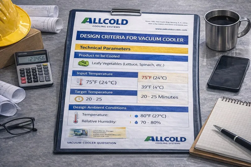 Technical parameters and design basis in vacuum cooler quotation