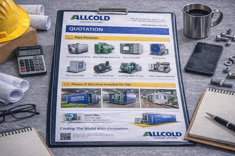 Quotation with parts pictures and installed machine photos