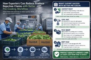 How exporters can reduce produce rejection claims with better pre-cooling workflow from harvest staging to packing and cold storage