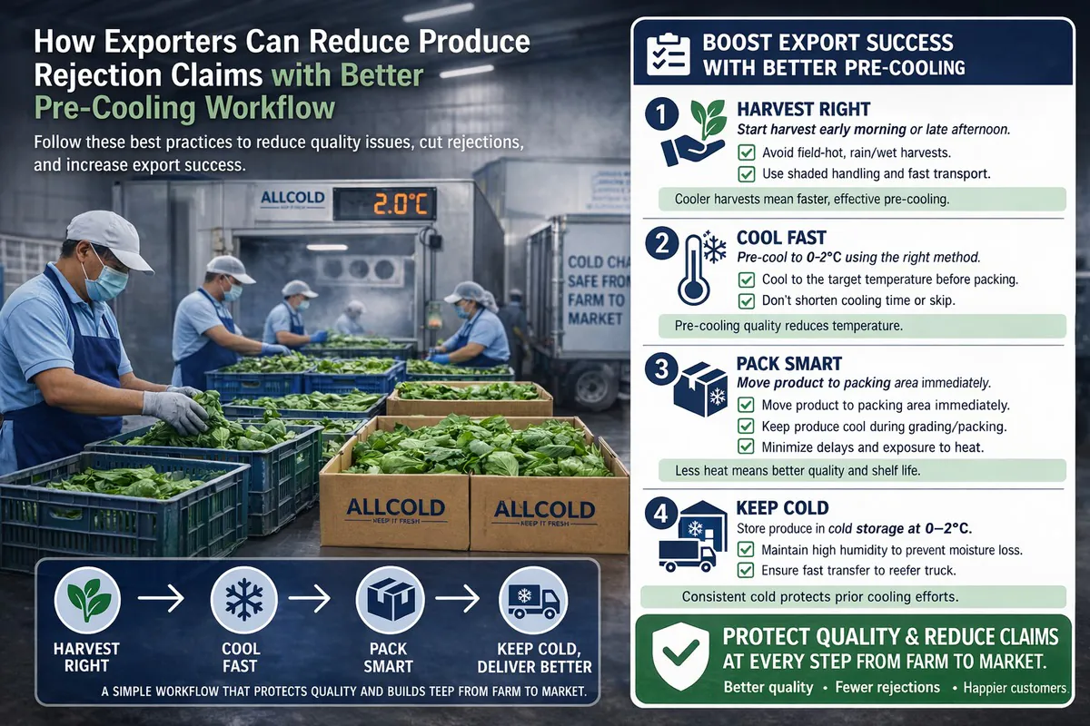 How Exporters Can Reduce Produce Rejection Claims with Better Pre-Cooling Workflow