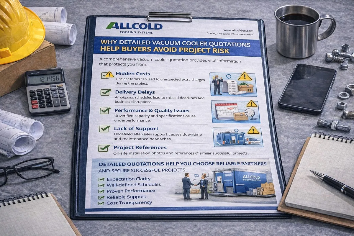 Detailed vacuum cooler quotation showing how clear technical, commercial, and support terms help buyers reduce project risk before purchase